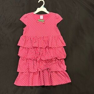 Gymboree dress size 7. pink, white dots, with bow